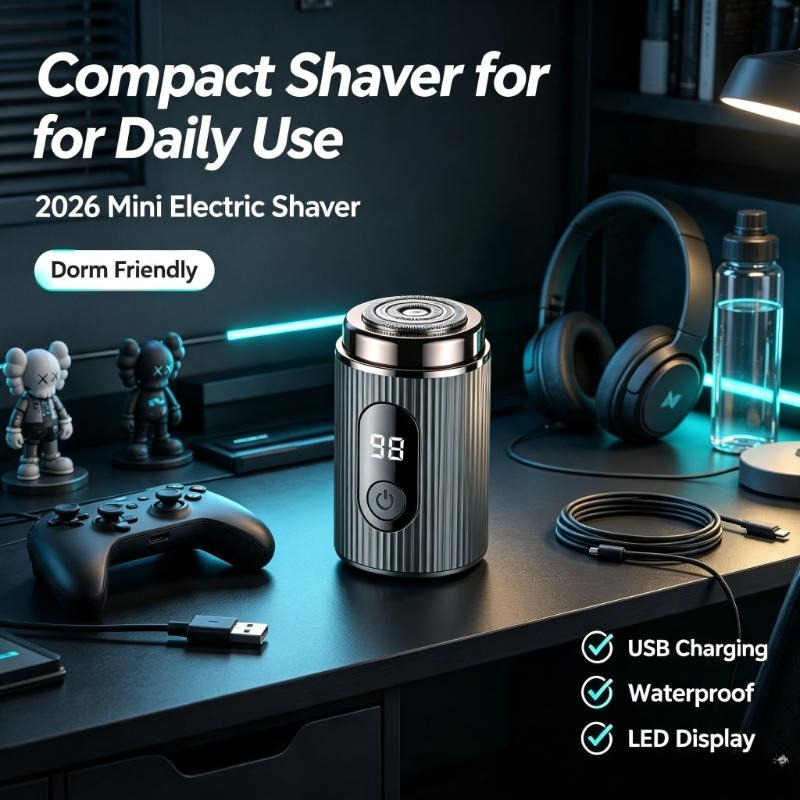 Mens Grooming Travel Kit - Mini Rasoio Elettrico 2026 Portatile Ricaricabile