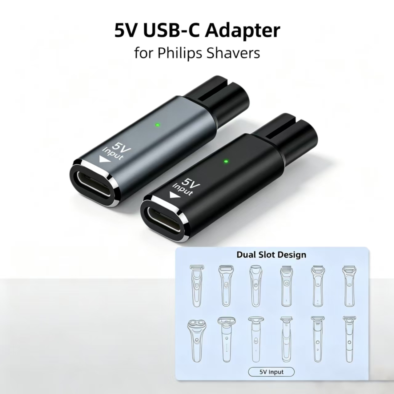 Electric Shaver Rotary - Adattatore da femmina USB-C a doppio